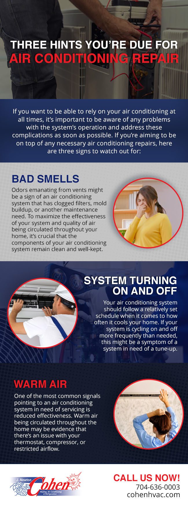 Three Hints You’re Due for Air Conditioning Repair 